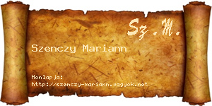 Szenczy Mariann névjegykártya